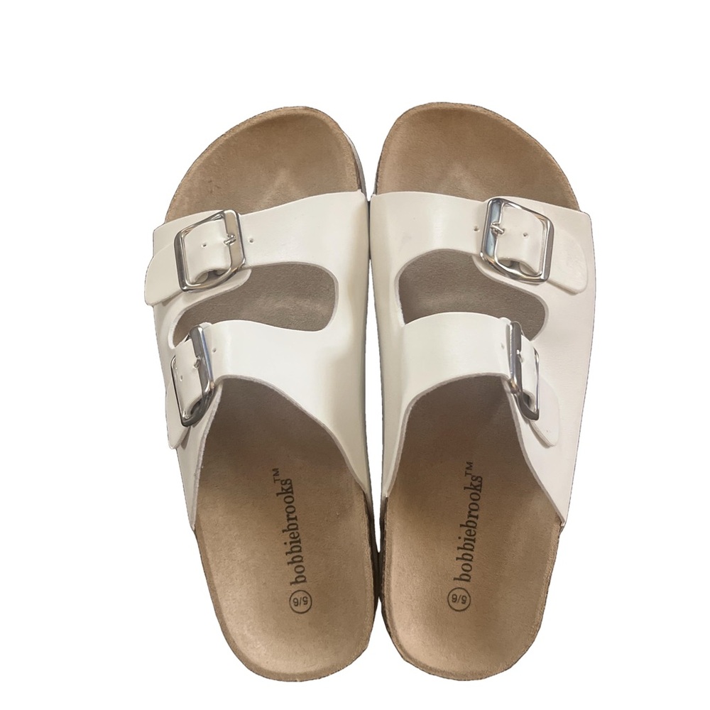 Bobbie Brooks White Slide Sandals